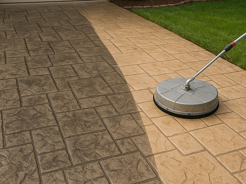 Driveway Pressure Washing Before and After